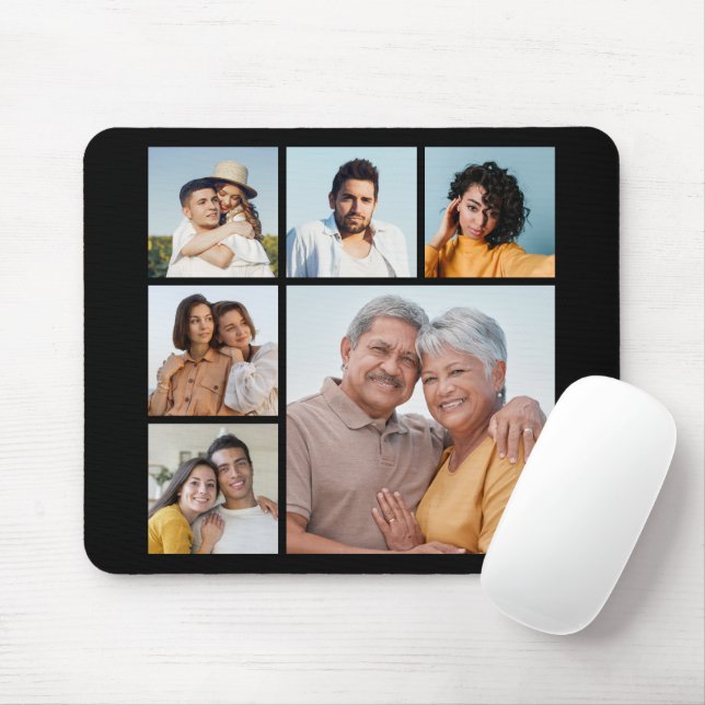 Create Your Own 6 Photo Collage  Mouse Pad (With Mouse)