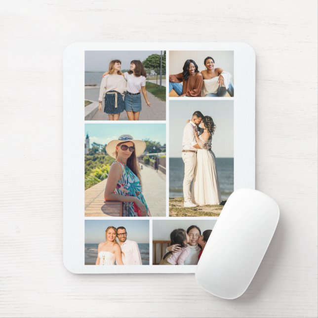 Create Your Own 6 Photo Collage Mouse Pad (With Mouse)