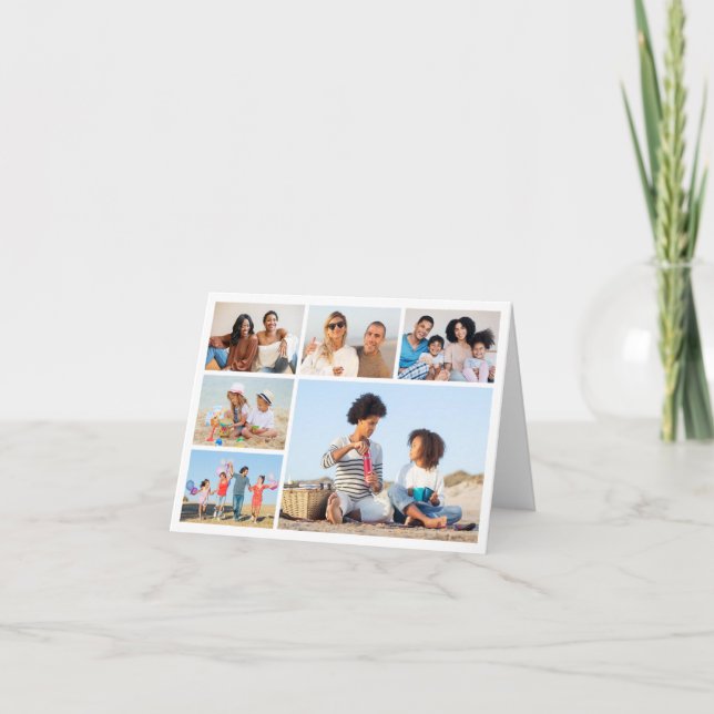 Create Your Own 6 Photo Collage Note Card (Front)