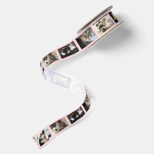 Create Your Own 6 Photo Collage Pink Film Strip Satin Ribbon