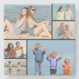 Create Your Own 6 Photo Collage Stone Coaster
