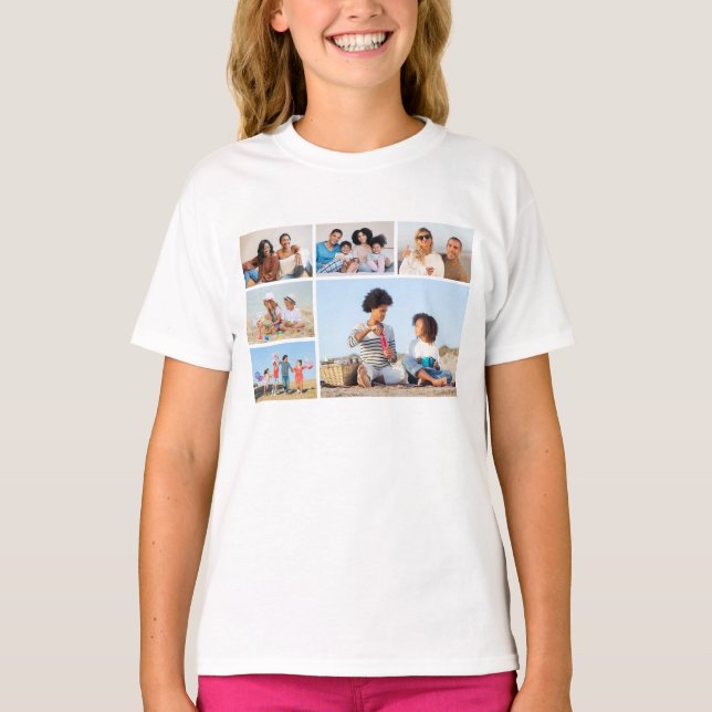Create Your Own 6 Photo Collage  T-Shirt (Front)