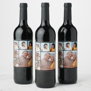Create Your Own 6 Photo Collage  Wine Label