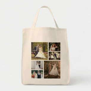 Create Your Own 6 Photo Wedding Collage Tote Bag