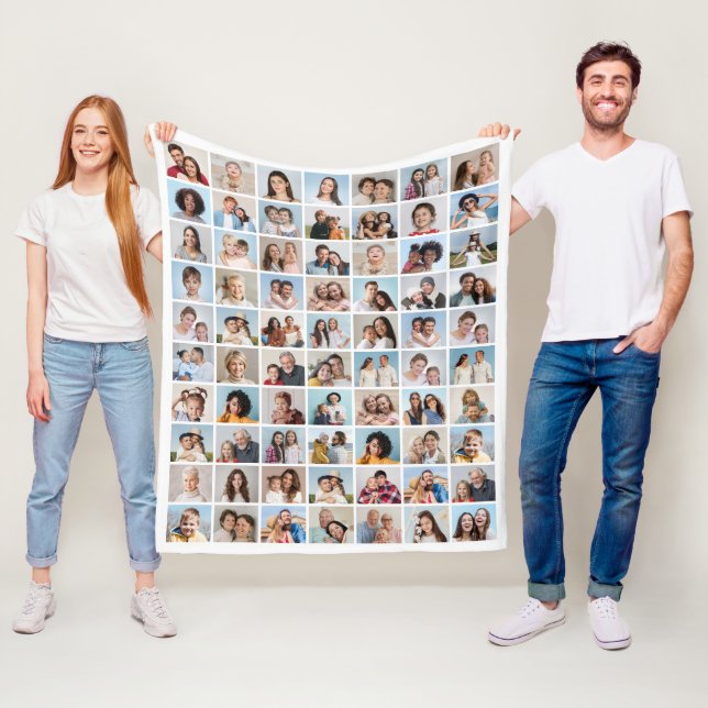 Create Your Own 70 Photo Collage  Fleece Blanket (In Situ)