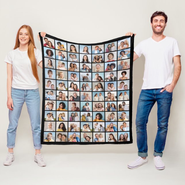 Create Your Own 70 Photo Collage  Fleece Blanket (In Situ)