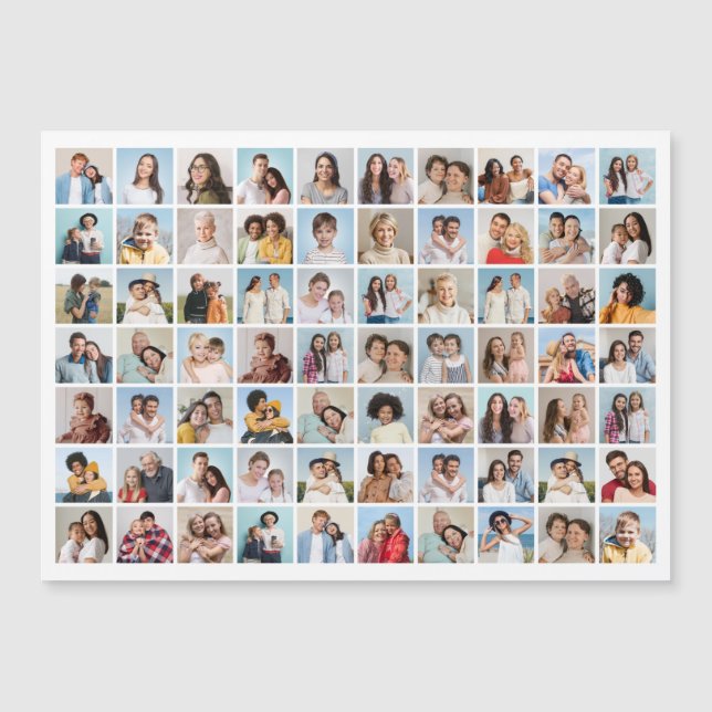 Create Your Own 70 Photo Collage Magnetic Card (Front)