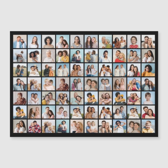Create Your Own 70 Photo Collage Magnetic Card (Front)