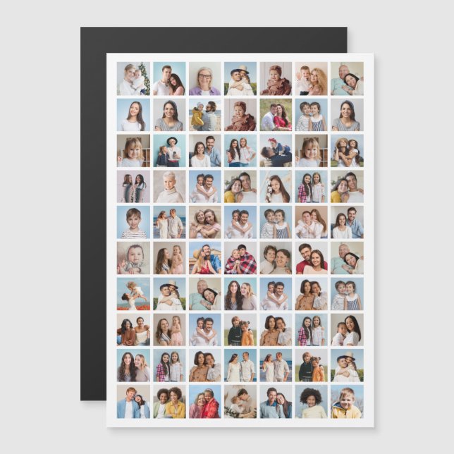Create Your Own 70 Photo Collage Magnetic Card (Front/Back)