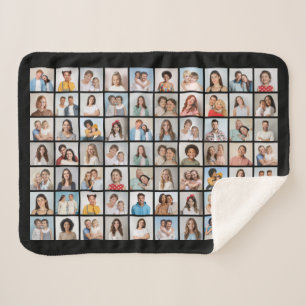 Create Your Own 70 Photo Collage Sherpa Blanket