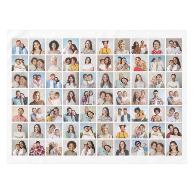 Create Your Own 70 Photo Collage Tablecloth (Front (Horizontal))