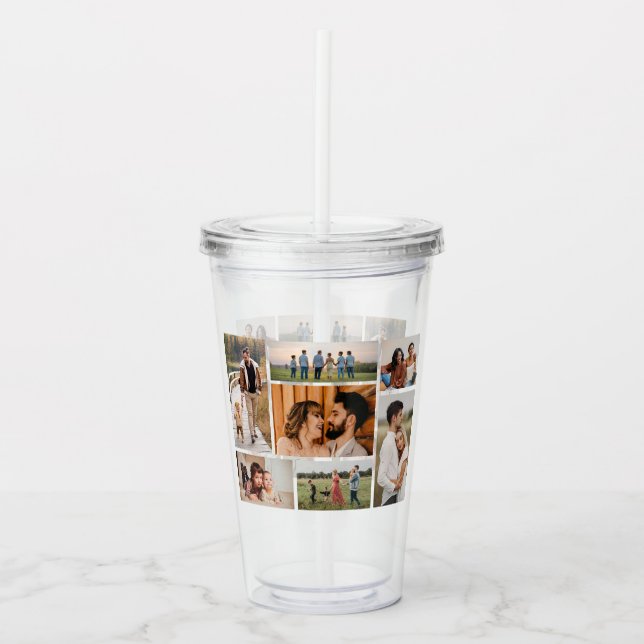 Create Your Own 7 Photo Collage Acrylic Tumbler (Front)