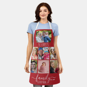 Create Your Own 7 Photo Collage Family Name Red Apron