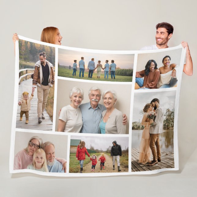 Create Your Own 7 Photo Collage Fleece Blanket (In Situ)
