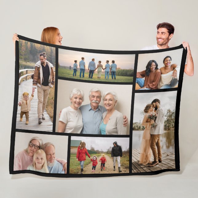 Create Your Own 7 Photo Collage Fleece Blanket (In Situ)