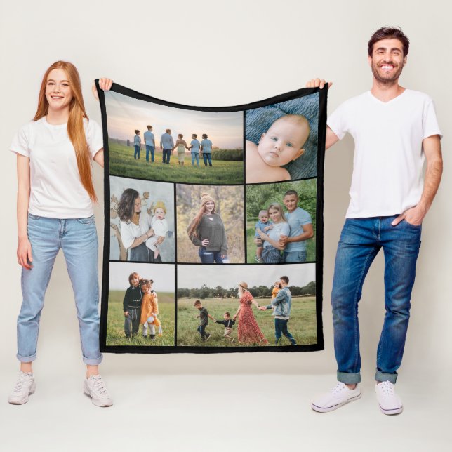 Create Your Own 7 Photo Collage Fleece Blanket (In Situ)