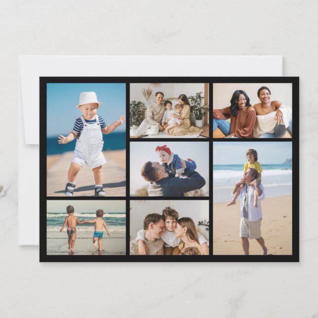 Create Your Own 7 Photo Collage Greeting Card (Front)
