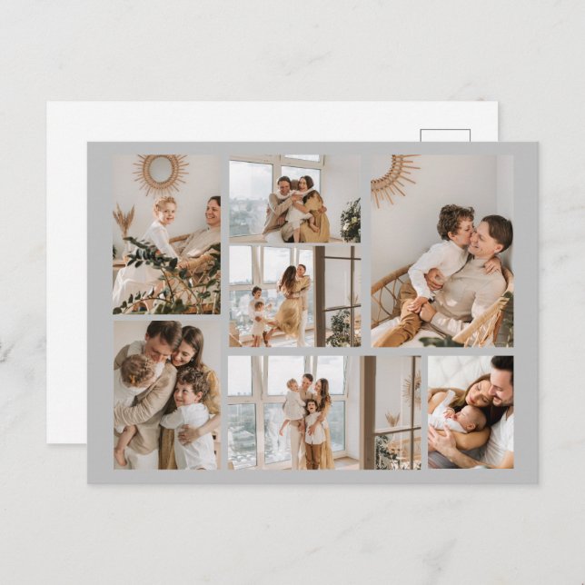 Create Your Own 7 Photo Collage Holiday Postcard (Front/Back)