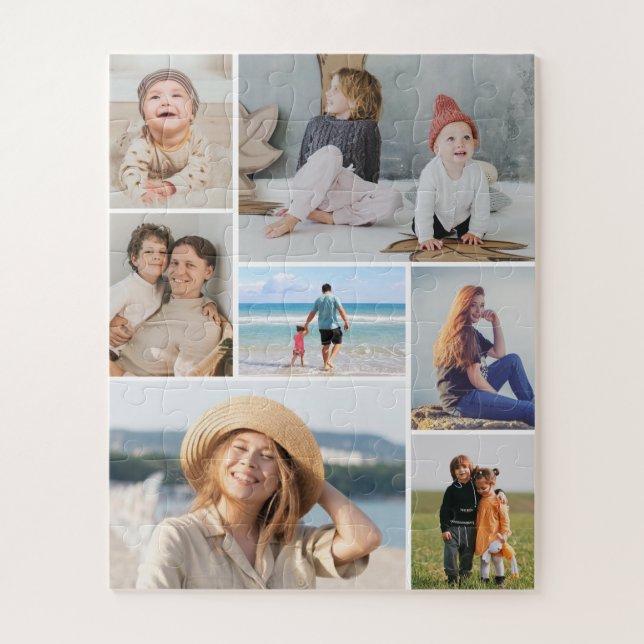 Create Your Own 7 Photo Collage Jigsaw Puzzle (Vertical)