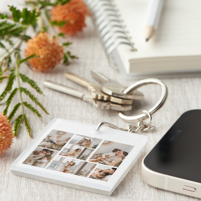 Create Your Own 7 Photo Collage Key Ring (Front Right)