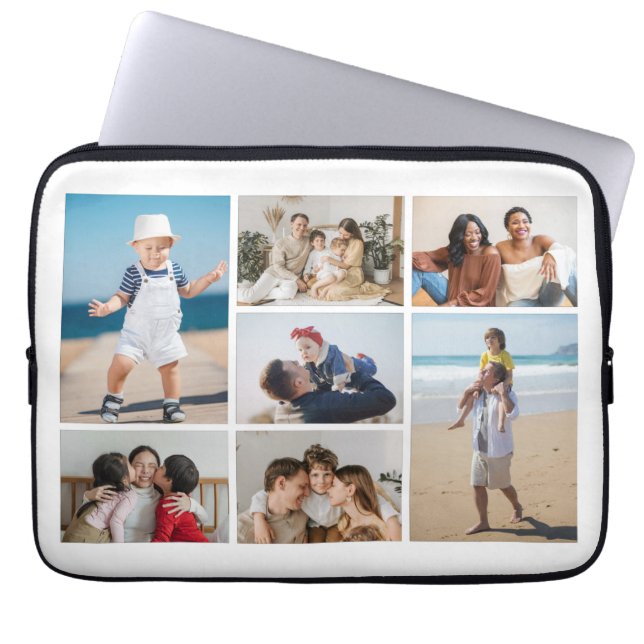 Create Your Own 7 Photo Collage Laptop Sleeve (Front)