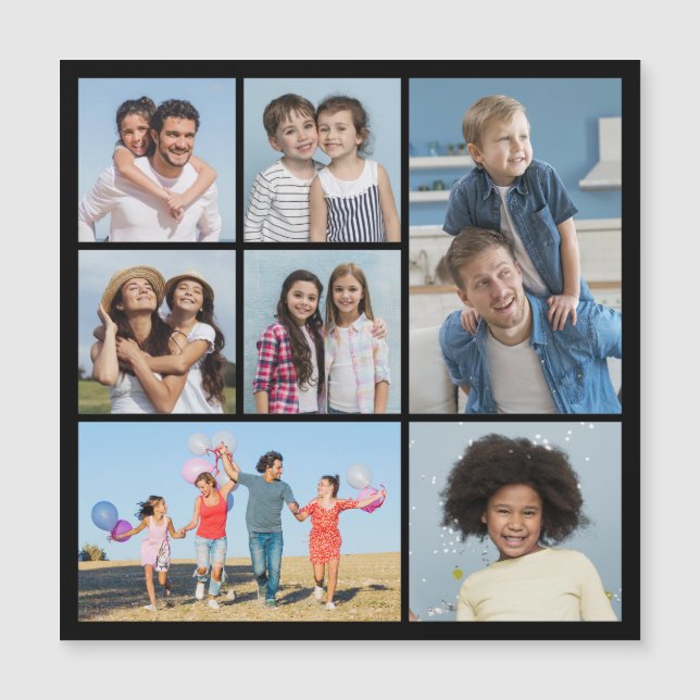  Create Your Own 7 Photo Collage Magnetic Card (Front)