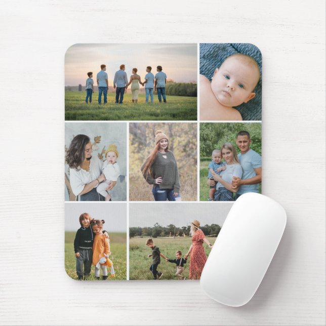 Create Your Own 7 Photo Collage Mouse Pad (With Mouse)