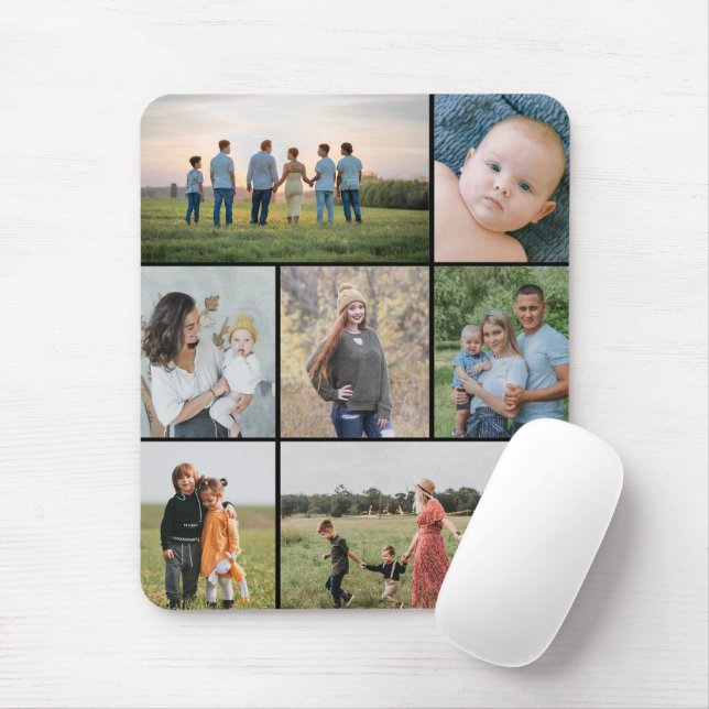 Create Your Own 7 Photo Collage Mouse Pad (With Mouse)