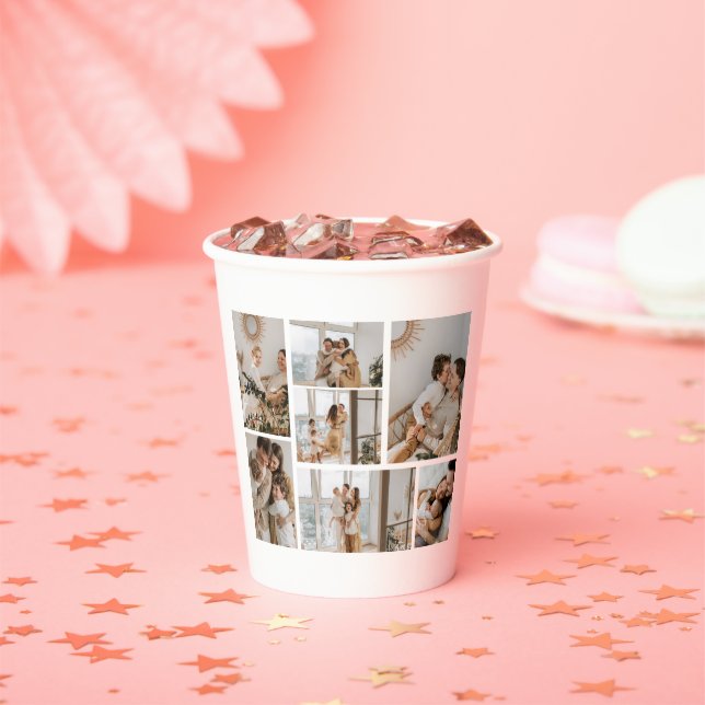 Create Your Own 7 Photo Collage Paper Cups (Insitu)
