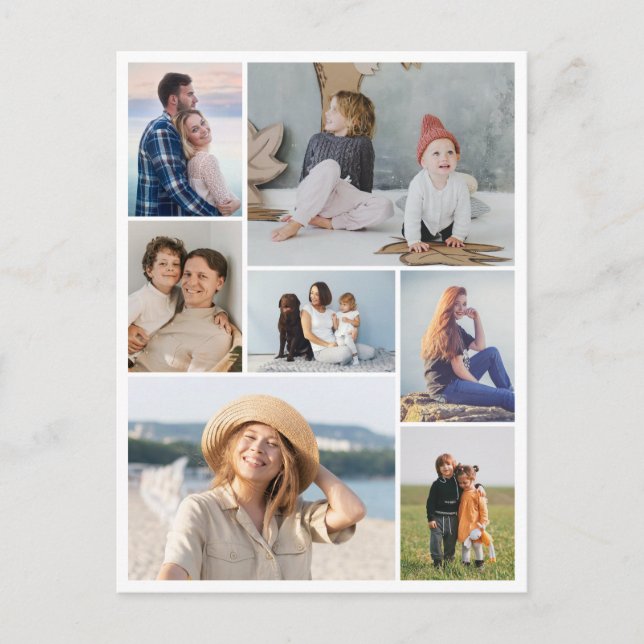 Create Your Own 7 Photo Collage Postcard (Front)