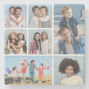 Create Your Own 7 Photo Collage Stone Coaster