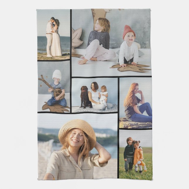 Create Your Own 7 Photo Collage Tea Towel (Vertical)