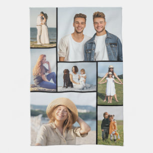 Create Your Own 7 Photo Collage Tea Towel