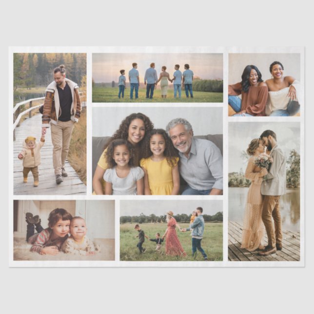 Create Your Own 7 Photo Collage Tissue Paper (Front)