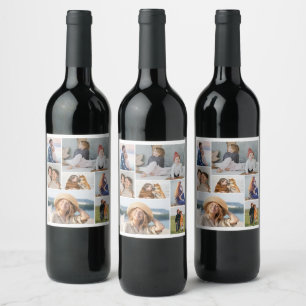 Create Your Own 7 Photo Collage Wine Label