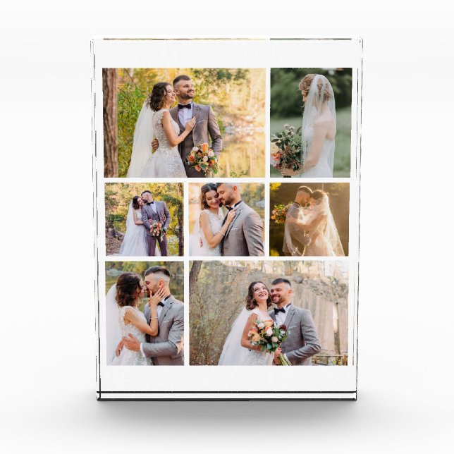 Create Your Own 7 Photo Wedding Collage Block (Front)
