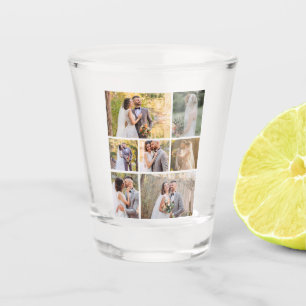 Create Your Own 7 Photo Wedding Collage Shot Glass