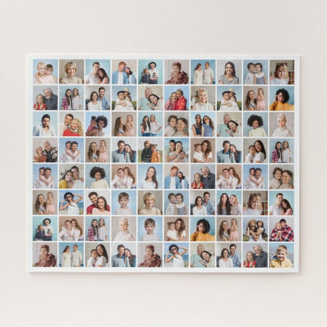 Create Your Own 80 Photo Collage Editable Colour  Jigsaw Puzzle (Horizontal)
