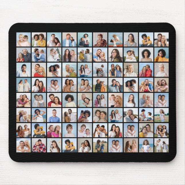 Create Your Own 80 Photo Collage Editable Colour  Mouse Pad (Front)