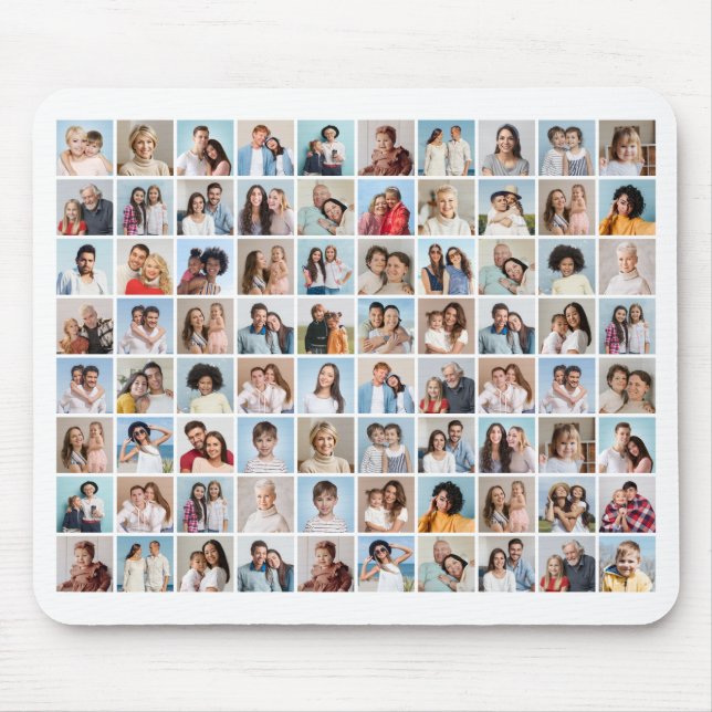 Create Your Own 80 Photo Collage Editable Colour   Mouse Pad (Front)