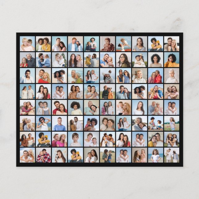 Create Your Own 80 Photo Collage Paper Sheet (Front)