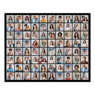 Create Your Own 80 Photo Collage Poster