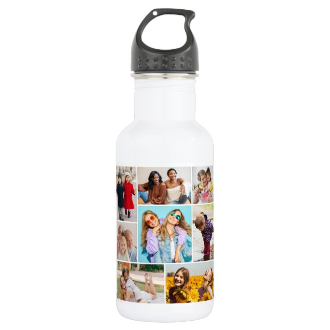Create Your Own 8 Photo Collage 532 Ml Water Bottle (Front)