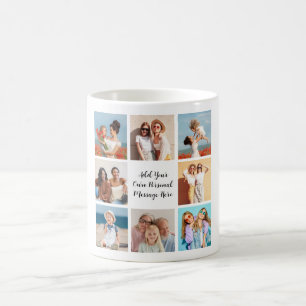Create Your Own 8 Photo Collage Add Your Greeting Coffee Mug