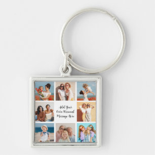 Create Your Own 8 Photo Collage Add Your Greeting Key Ring