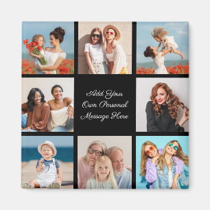 Create Your Own 8 Photo Collage Add Your Greeting Magnet
