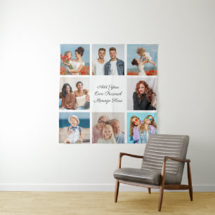 Create Your Own 8 Photo Collage Add Your Greeting Tapestry