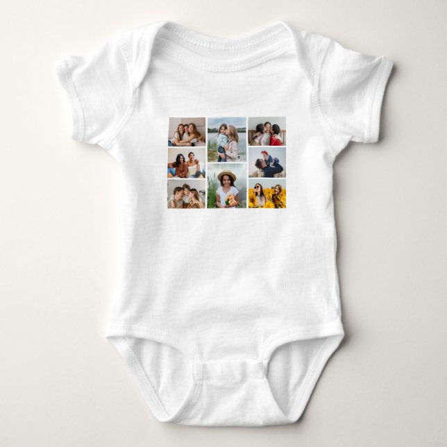 Create Your Own 8 Photo Collage Baby Bodysuit (Front)