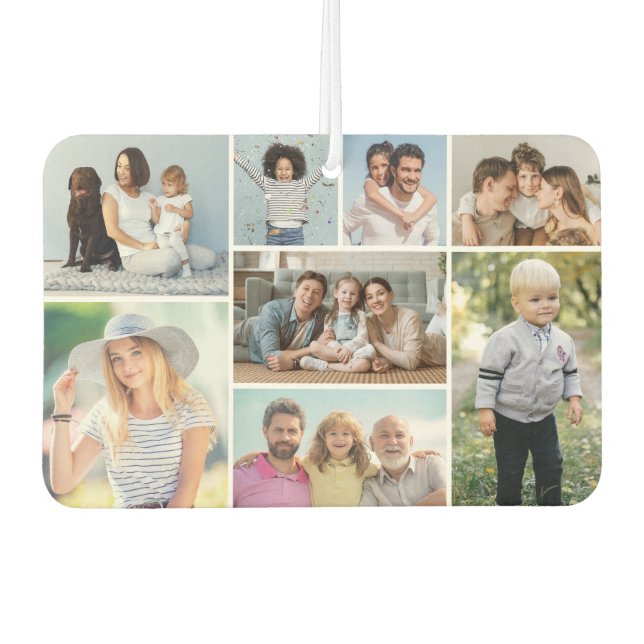 Create Your Own 8 Photo Collage Car Air Freshener (Front)
