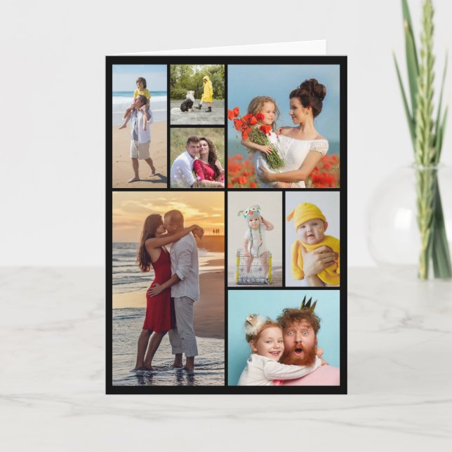 Create Your Own 8 Photo Collage Card (Front)